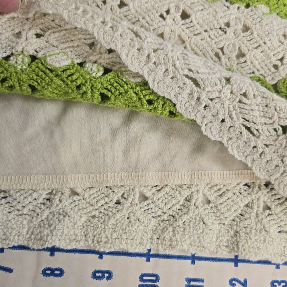 REBELLION Again Sz L Lime Creme Crochet Cropped Top NWT BOHO HIPPIE FESTIVAL - Picture 3 of 5